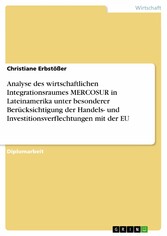 Analyse des wirtschaftlichen Integrationsraumes MERCOSUR in Lateinamerika unter besonderer Berücksichtigung der Handels- und Investitionsverflechtungen mit der EU