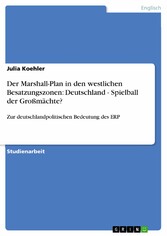 Der Marshall-Plan in den westlichen Besatzungszonen: Deutschland - Spielball der Großmächte?