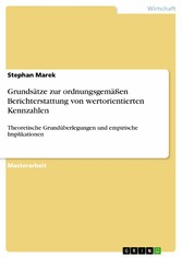 Grundsätze zur ordnungsgemäßen Berichterstattung von wertorientierten Kennzahlen