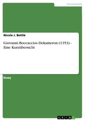 Giovanni Boccaccios Dekameron (1353) - Eine Kurzübersicht