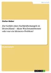 Zur Gefahr eines Fachkräftemangels in Deutschland -  Akute Wachstumsbremse oder nur ein kleineres Problem?