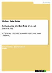 Governance and funding of social innovation