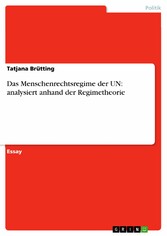 Das Menschenrechtsregime der UN: analysiert anhand der Regimetheorie