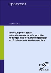 Entwicklung eines Benzol Probenahmeverfahrens für Benzol im Produktgas einer Holzvergasungsanlage und Erstellung eines Validierungsplans