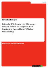 Kritische Würdigung von 'Die neue radikale Rechte im Vergleich. USA, Frankreich, Deutschland.' (Michael Minkenberg)