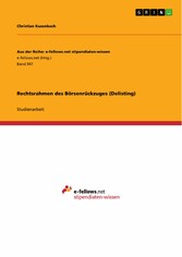 Rechtsrahmen des Börsenrückzuges (Delisting)