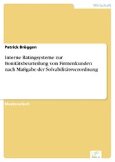 Interne Ratingsysteme zur Bonitätsbeurteilung von Firmenkunden nach Maßgabe der Solvabilitätsverordnung