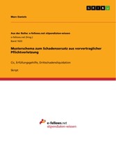 Musterschema zum Schadensersatz aus vorvertraglicher Pflichtverletzung