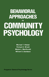 Behavioral Approaches to Community Psychology