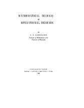 Mathematical Techniques of Operational Research