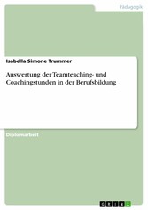 Auswertung der Teamteaching- und Coachingstunden in der Berufsbildung