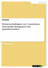 Wettbewerbsfähigkeit von Unternehmen. Total Quality Management und Qualitätstechniken