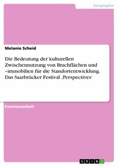 Die Bedeutung der kulturellen Zwischennutzung von Brachflächen und  -immobilien für die Standortentwicklung. Das Saarbrücker Festival 'Perspectives'