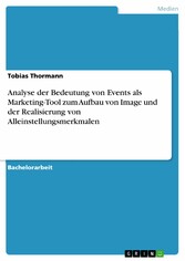 Analyse der Bedeutung von Events als Marketing-Tool zum Aufbau von Image und der Realisierung von Alleinstellungsmerkmalen