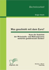 Was geschieht mit dem Euro? Kann die Stabilität der Wirtschafts- und Währungsunion weiterhin gewährleistet werden?