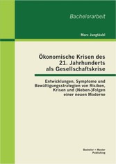 Ökonomische Krisen des 21. Jahrhunderts als Gesellschaftskrise: Entwicklungen, Symptome und Bewältigungsstrategien von Risiken, Krisen und (Neben-)Folgen einer neuen Moderne