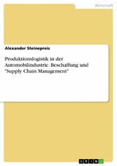 Produktionslogistik in der Automobilindustrie. Beschaffung und 'Supply Chain Management'