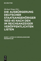 Listen in chronologischer Reihenfolge / Lists in chronological order