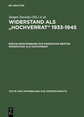 Erschließungsband zur Mikrofiche-Edition Widerstand als Hochverrat