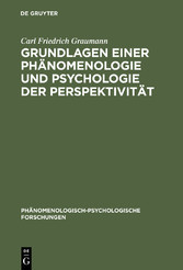 Grundlagen einer Phänomenologie und Psychologie der Perspektivität