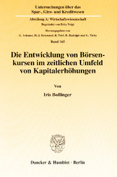 Die Entwicklung von Börsenkursen im zeitlichen Umfeld von Kapitalerhöhungen.