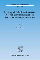 Der Ausgleich der Parteiinteressen bei Konkurrenzklauseln nach deutschem und englischem Recht.