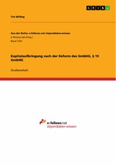 Kapitalaufbringung nach der Reform des GmbHG, § 19 GmbHG