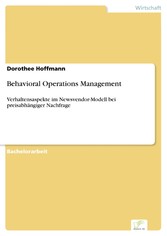 Behavioral Operations Management