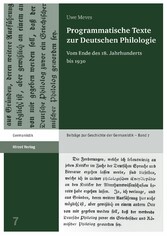 Programmatische Texte zur Deutschen Philologie