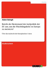 Reicht der Besitzstand der Asylpolitik der EU aus, um die Flüchtlingskrise in Europa zu meistern?