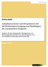 Aufnahmesysteme und Perspektiven für die Wohnraumversorgung von Flüchtlingen im europäischen Vergleich