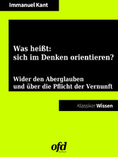 Was heißt: sich im Denken orientieren?