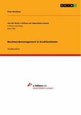 Beschwerdemanagement in Kreditinstituten