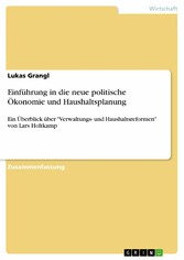 Einführung in die neue politische Ökonomie und Haushaltsplanung