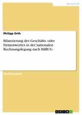 Bilanzierung des Geschäfts- oder Firmenwertes in der nationalen Rechnungslegung nach BilRUG