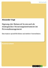 Eignung der Balanced Scorecard als strategisches Steuerungsinstrument im Personalmanagement