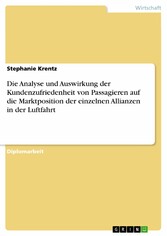 Die Analyse und Auswirkung der Kundenzufriedenheit von Passagieren auf die Marktposition der einzelnen Allianzen in der Luftfahrt