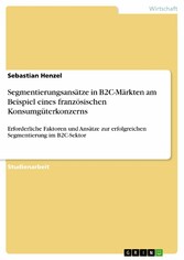 Segmentierungsansätze in B2C-Märkten am Beispiel eines französischen Konsumgüterkonzerns