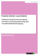 Städtische Trinkwasserversorgung zwischen Gewinnmaximierung und Grundbedürfnisbefriedigung