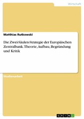 Die Zwei-Säulen-Strategie der Europäischen Zentralbank. Theorie, Aufbau, Begründung und Kritik