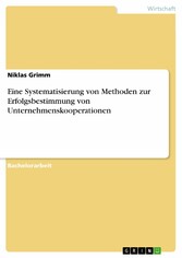 Eine Systematisierung von Methoden zur Erfolgsbestimmung von Unternehmenskooperationen