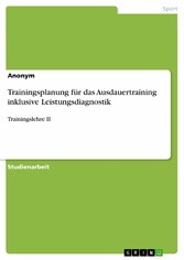 Trainingsplanung für das Ausdauertraining inklusive Leistungsdiagnostik