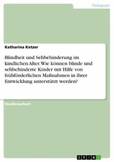 Blindheit und Sehbehinderung im kindlichen Alter. Wie können blinde und sehbehinderte Kinder mit Hilfe von frühförderlichen Maßnahmen in ihrer Entwicklung unterstützt werden?