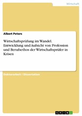 Wirtschaftsprüfung im Wandel. Entwicklung und Aufsicht von Profession und Berufsethos der Wirtschaftsprüfer in Krisen