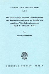 Die Spannungslage zwischen Verfassungsrecht und Verfassungswirklichkeit bei Vergabe von staatlichen Wirtschaftssubventionen durch die öffentliche Hand.