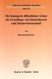 Die Kategorie öffentlicher Güter als Grundlage von Staatstheorie und Staatswissenschaft.