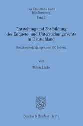 Entstehung und Fortbildung des Enquête- und Untersuchungsrechts in Deutschland.