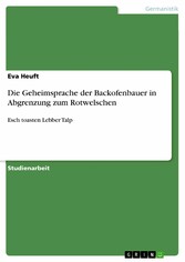 Die Geheimsprache der Backofenbauer in Abgrenzung zum Rotwelschen