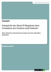 Entspricht der Hartz-IV-Regelsatz dem Grundsatz des Fordern und Fördern?