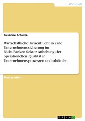 Wirtschaftliche Krisenflucht in eine Unternehmenssicherung im Nicht-Banken-Sektor. Anhebung der operationellen Qualität in Unternehmensprozessen und -abläufen